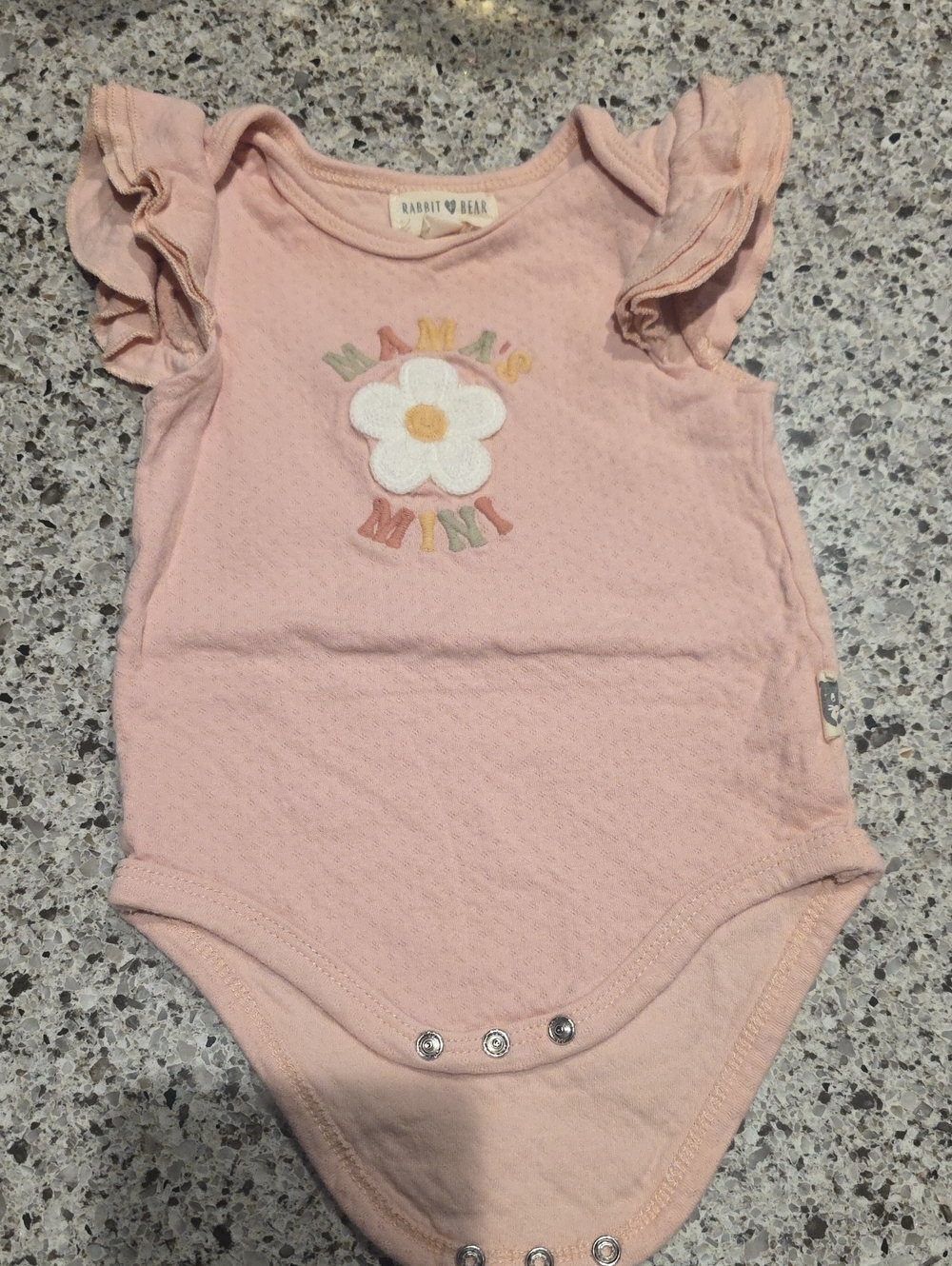 Rabbit & Bear Pink 'Mama's Mini' Flutter Sleeve One-Piece